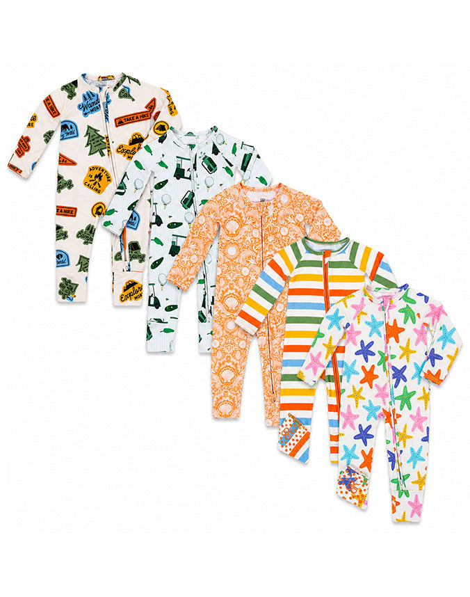 Natural Bamboo Viscose Zip Sleepsuits-5