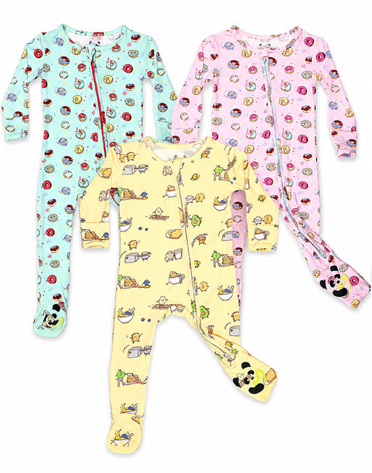 Natural Bamboo Viscose Zip Sleepsuits-1