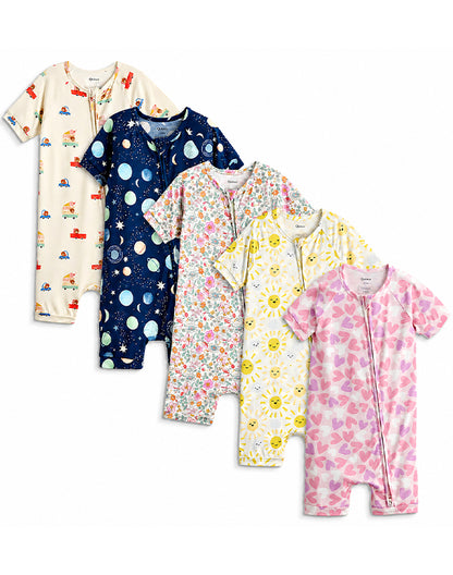 Natural Bamboo Viscose Zip Sleepsuits-3